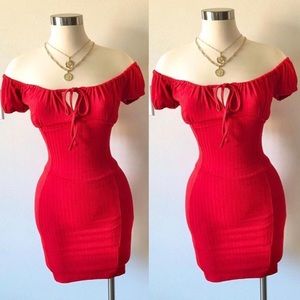Brand new off shoulder red dress